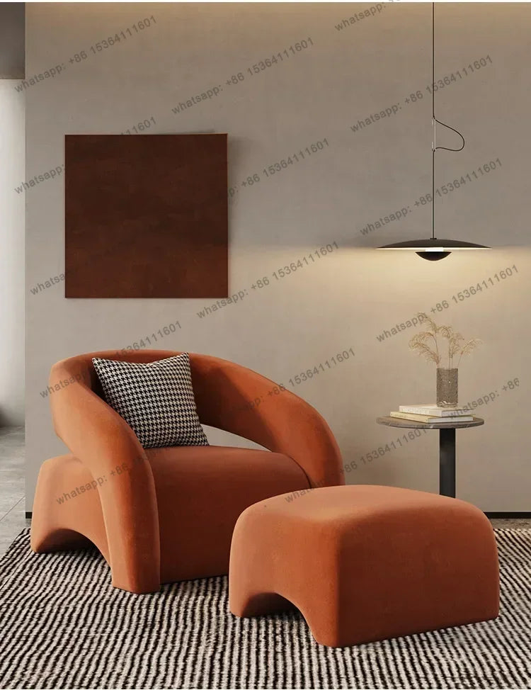 Sofa Esigner Curved Single Houndstooth Couch Nordic Living Room Balcony Leisure Creative Chair Designer