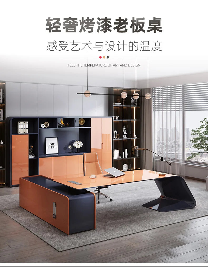 Fashionable Creative Office Desk Light Luxury Supervisor Manager Office Desk Accent Art Office Furniture Der Schreibtisch XYOD