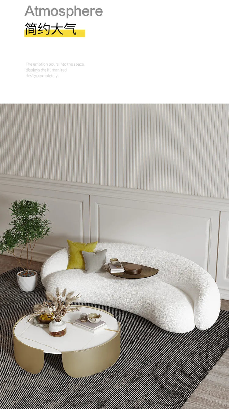 Nordic light luxury living room sofa coffee table combination beauty salon clothing store reception sofa chair small snail sofa