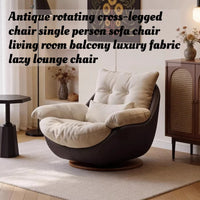 Swivel Cross Legged Chair Accent Armchair For Living Room Lounge Comfy Floor Chair Nordic Chaise Wabi Sabi Lazy Sofa