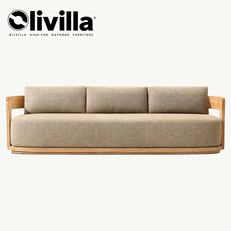Homestay Courtyard Outdoor Sofa Villa Courtyard Garden Open-air Waterproof Furniture Set Simple Outdoor Teak Sofa Custom Design