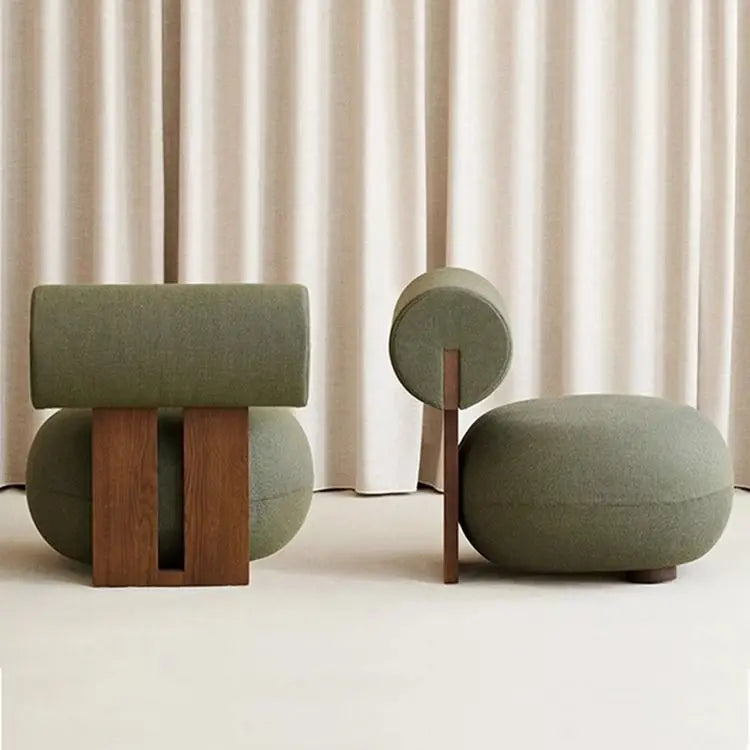 Nordic, Solid Wood, Sofa Chair, Modern, Light Luxury, Cream Style, Living Room, Lazy, Chair, Leisure Chair