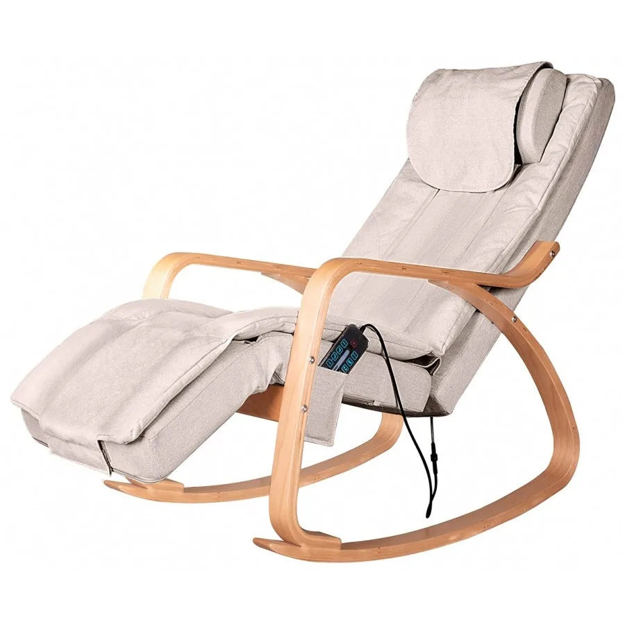 Folding Shiatsu Massage Chair with Adjustable Backrest and Heated Back