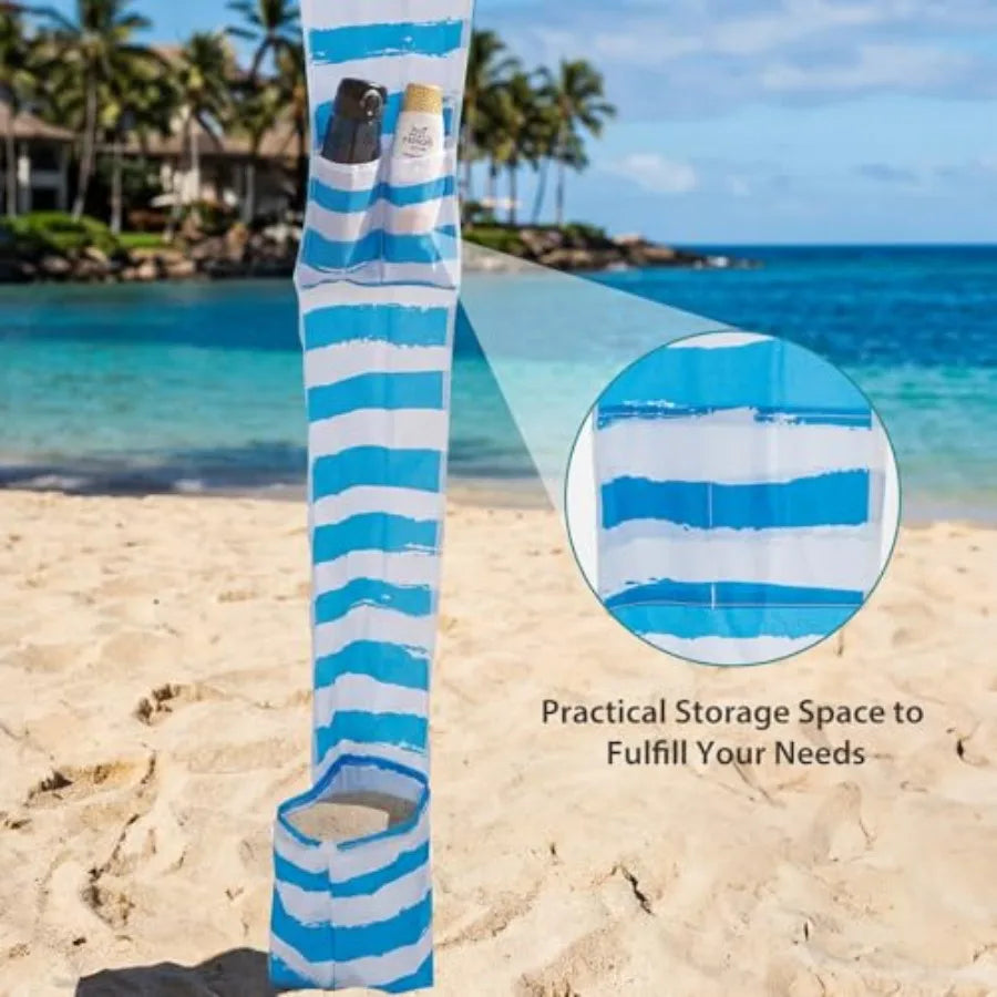 Beach Cabana 6 x 6 ft UPF 50+ Sun Protection Detachable Waterproof Side Wall 4 Corner Pockets Cool Cabana Beach Tent 4.2 kg Com