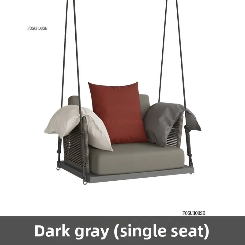 Nordic Patio Swings Indoor Balcony Hanging Basket Chair Home Single Double Rope Hanging Basket Hanging Chairs Outdoor Furniture