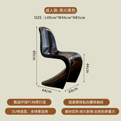 Transparent Plastic Dining Chair, Simple and Modern Home Chair, Backrest Chair, Vanity Stool