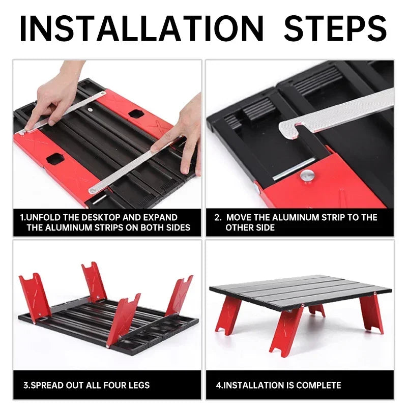 Portable Outdoor Beach Table Ultralight Foldable Camping Table Mini Aluminum Table Garden Party Trip Hiking Table