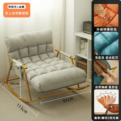 Nordic Creative Lazy Rocking Chair Modern Luxury Balcony Living Room Recliner Bedroom Leisure Home Furniture Sillas Rosas FYRC