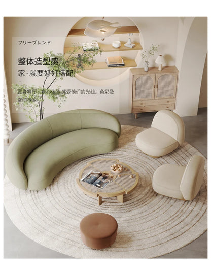 Cream wabi sandy wind reception negotiation fabric sofa