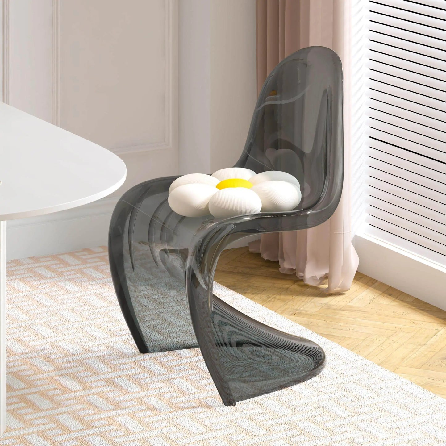 Acrylic transparent chair simple household light luxury high-end dining table chair makeup chair Pan Dong chair