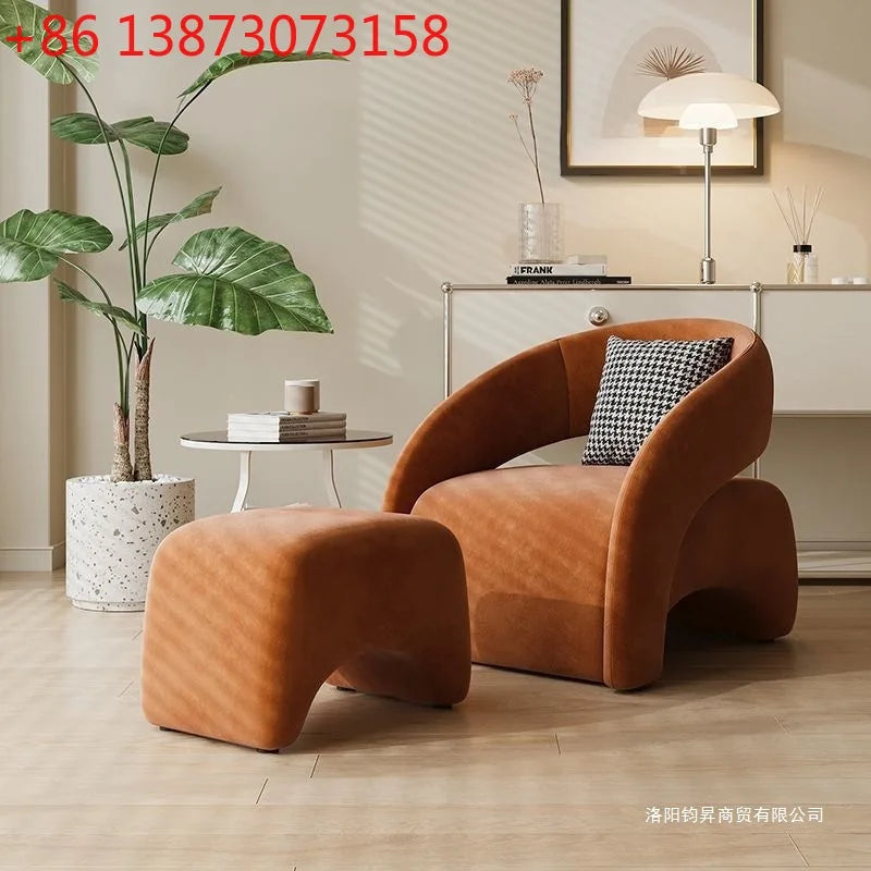French cream style single sofa chair Nordic small apartment living room lazy sofa