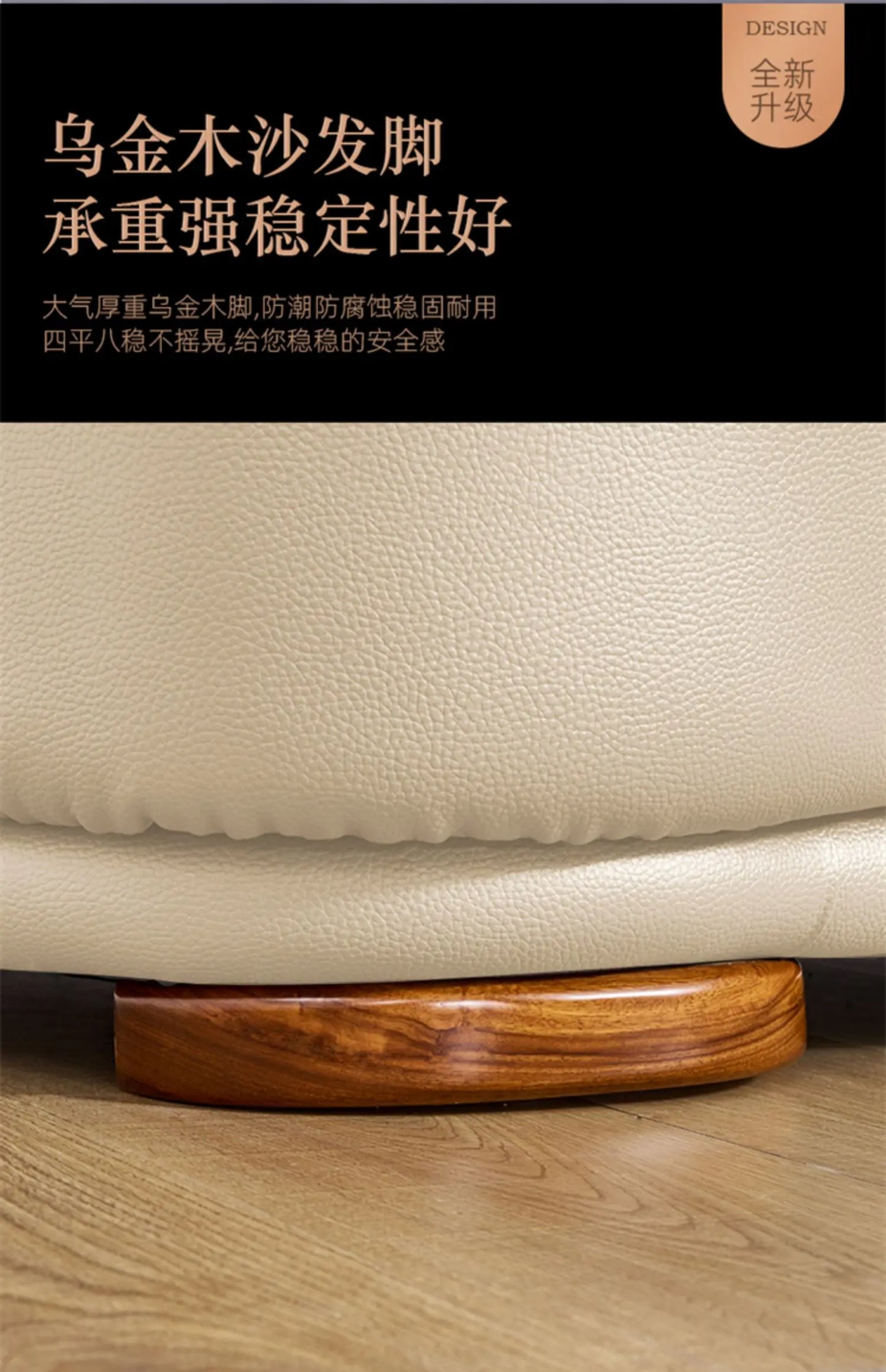 A38 Leather Sofa Luxury Villa Living Room New Chinese Style First Layer Cowhide European Solid Wood Home