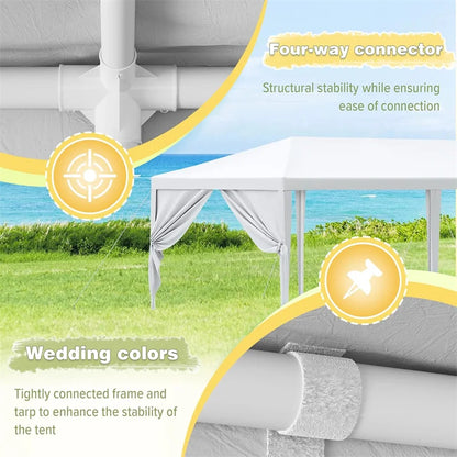 10x10 10x20 10x30ft Pop Up Party Tent Heavy Duty Gazebo Canopy with Removable Sidewalls | Waterproof Outdoor Wedding Tent, BBQ Pavilion & Event Shelter | Portable Backyard Sunshade Canopy Top