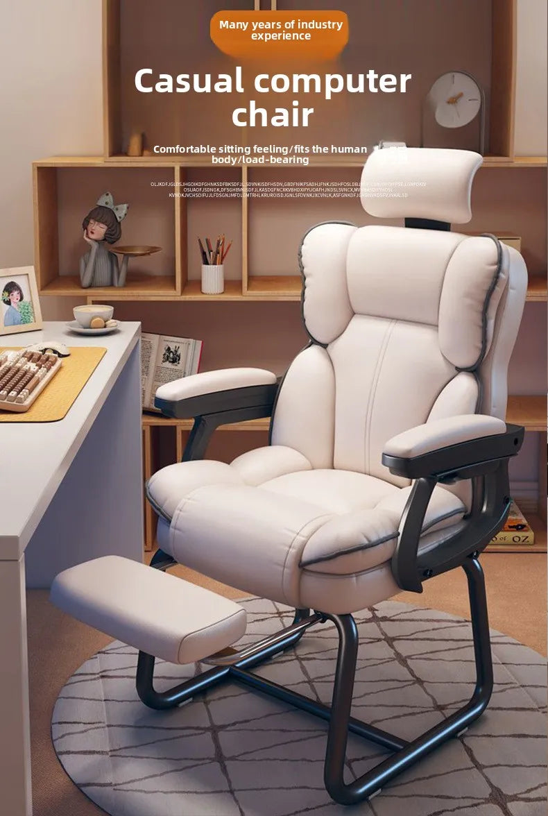 Ergonomic Bow Shape Computer Chair Home Office Dorm Recliner Comfortable Long Hours Support Gaming Chair Usability Furniture