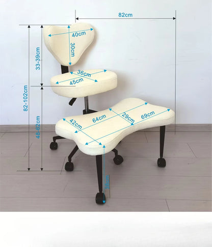 Ergonomic cross-leg office chair,360°rotating stool,height-adjustableseat,lumbar support,extremely comfortablemeditation chair,