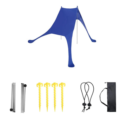 Family Beach Sunshade 2M*2.1M Large Area Lightweight Sun Shade Tent With Sandbag UPF50+ UV Large Portable Beach Canopy