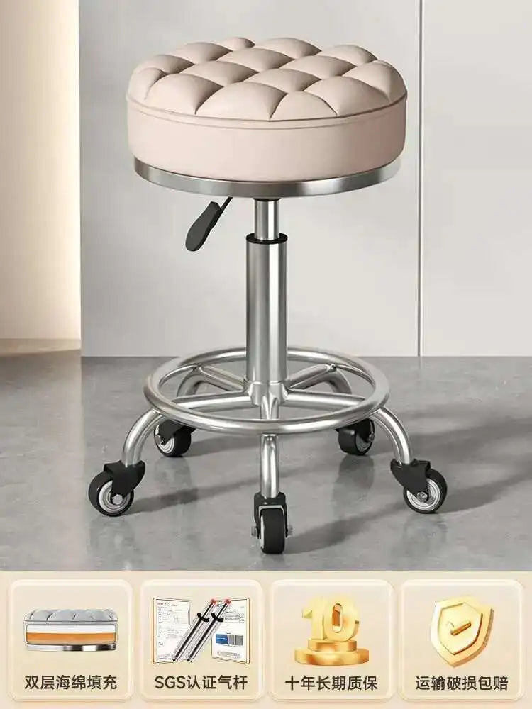 Beauty Chair Specifically Designed for Beauty Salon Adjustable Rotating Pulley Hair Salon Round Stool Tabouret A Roulette 원형의자