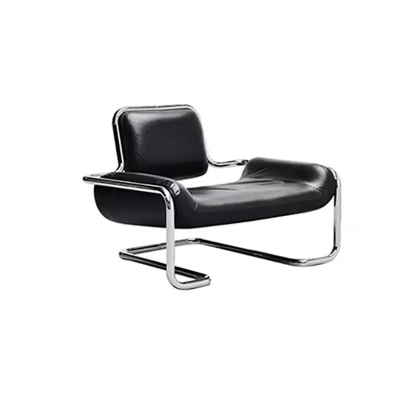 Nordic designer stainless steel embossed modeling stool balcony leisure chair personalized backrest sofa chair hotel lobby