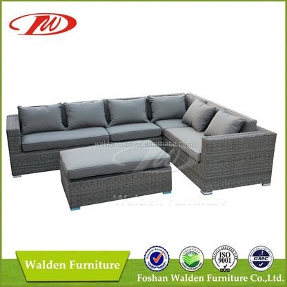 Patio Furniture Outdoor Gray Rattan Lounge Set  Outdoor Couch