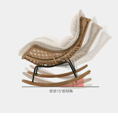 Modern Rattan Living Room Chairs Leisure Lazy Back Sofa Home Lounge Chair Outdoor Balcony Rocking Chair Living Room Furniture