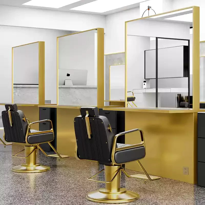 HJ Barber Shop Mirror Quick Cut Special Mirror Hair Salon Internet celebrity hair salon Full Lamp Mirror