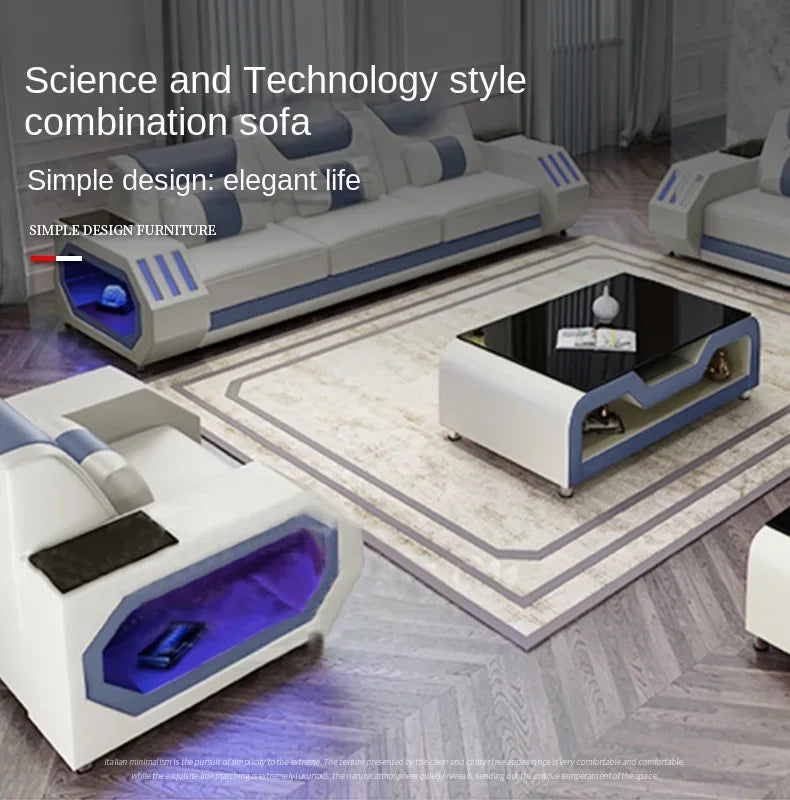 Functional living room comfortable sofa Large led creative sofa combination online celebrity style leisure sofa customization