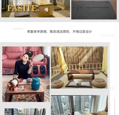 FashionJapanese Vintage Indoor Wood Furniture Asian Style Coffee Tea Living Room Low Table Rectangle 50*40cm Tatami