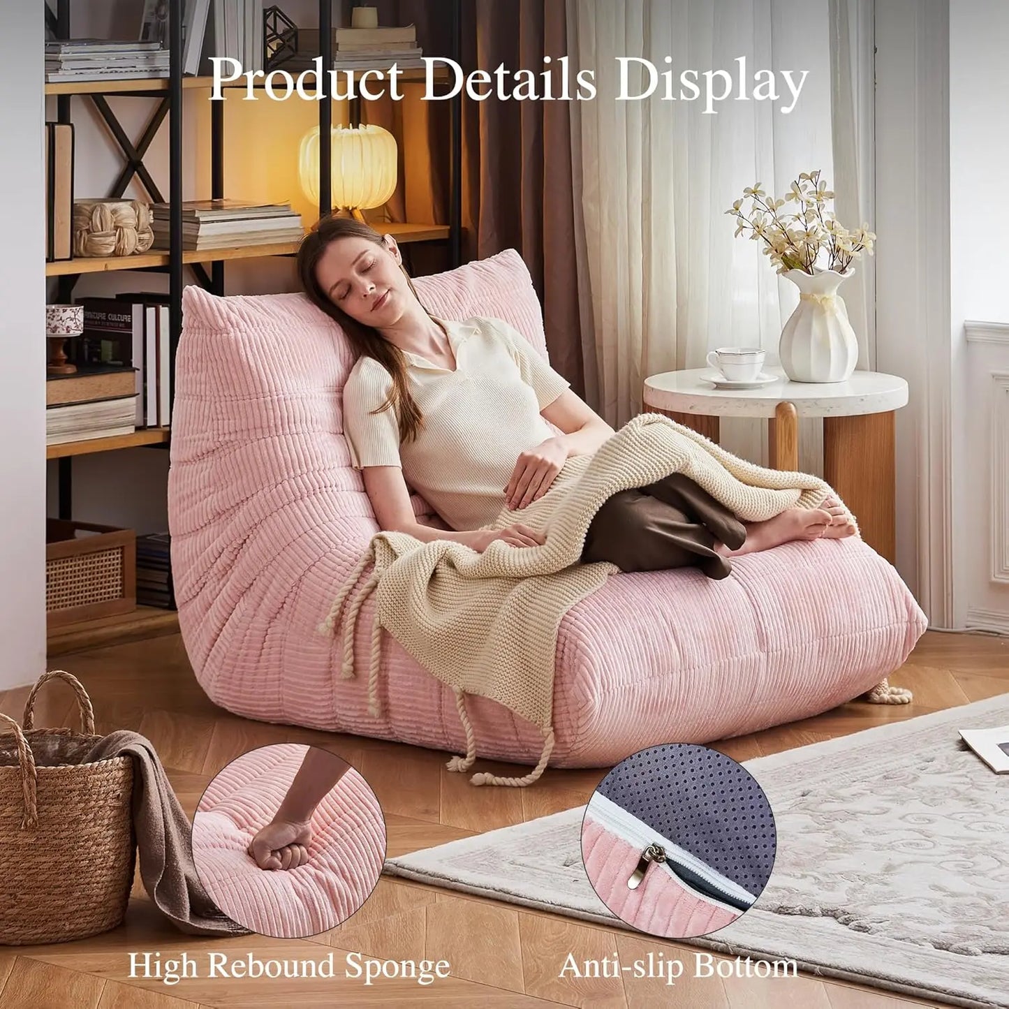 Lazy Sofa, Caterpillar Sofa | Classic Grey Sponge-Filled, Living Room Ready, No Electricity Needed