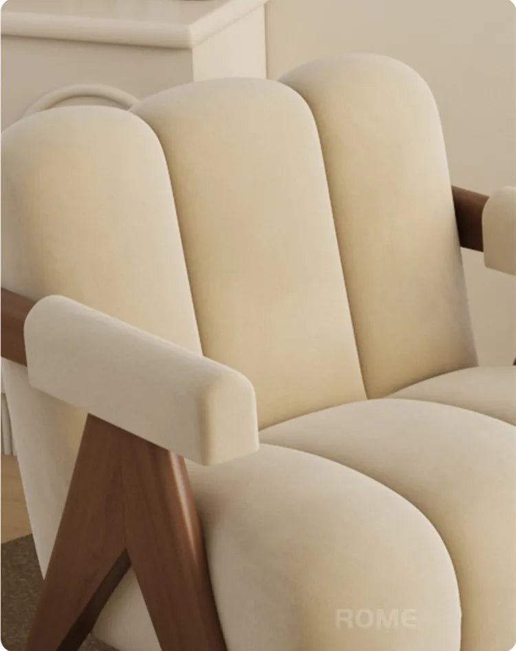 Nordic Wood Living Room Chairs Modern Living Room Sofas Home Balcony Single Leisure Back Armchair Fabric Sofa Chair Furniture