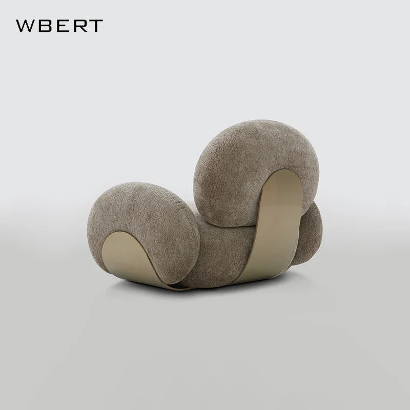 Nordic Lamb Fleece Single Sofa Chair For Home Bedroom Dining Clothing Store Beauty Salon Leisure-backrest Chair