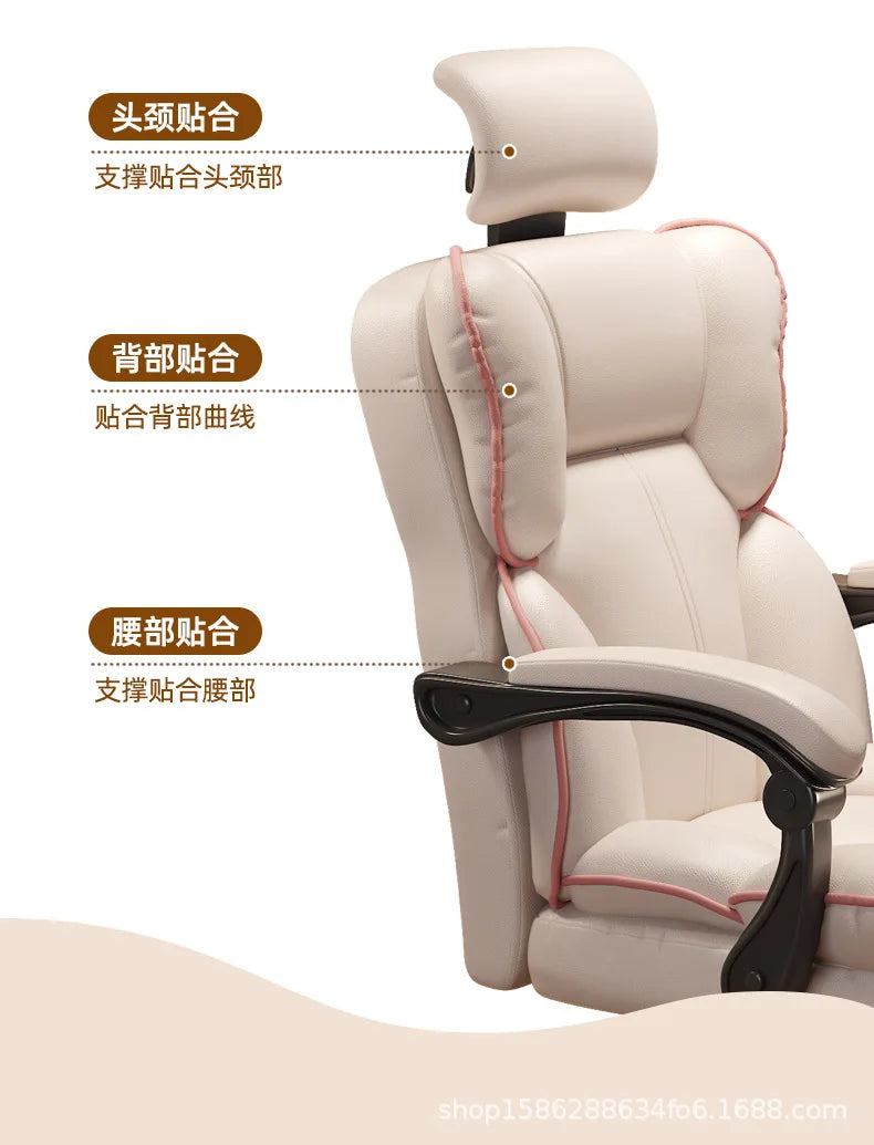 Office Chairs Executive Gamer Chair with Foot Rest High Back Office Chair Computer Gaming Chairs Big and Tall PU Leather Brown