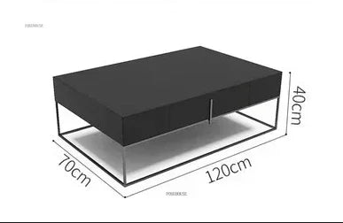 Modern Creative Coffee Tables for Living Room Square Solid Wood with Drawer Side Table Light Luxury Designer Table for Office J