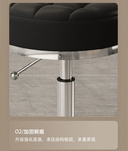 High Quality Salon Furniture 360 Degree Rolling Adjustable Hairdressing Chair with Wheels Gold Salon Stool