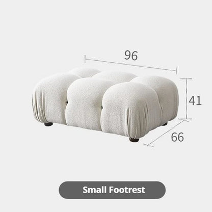 Cream Modular Sofa Set, Cat-Proof Teddy Fabric 3-Seater with Latex-Foam Fill, Imported Pine Frame, Nordic Retro Style