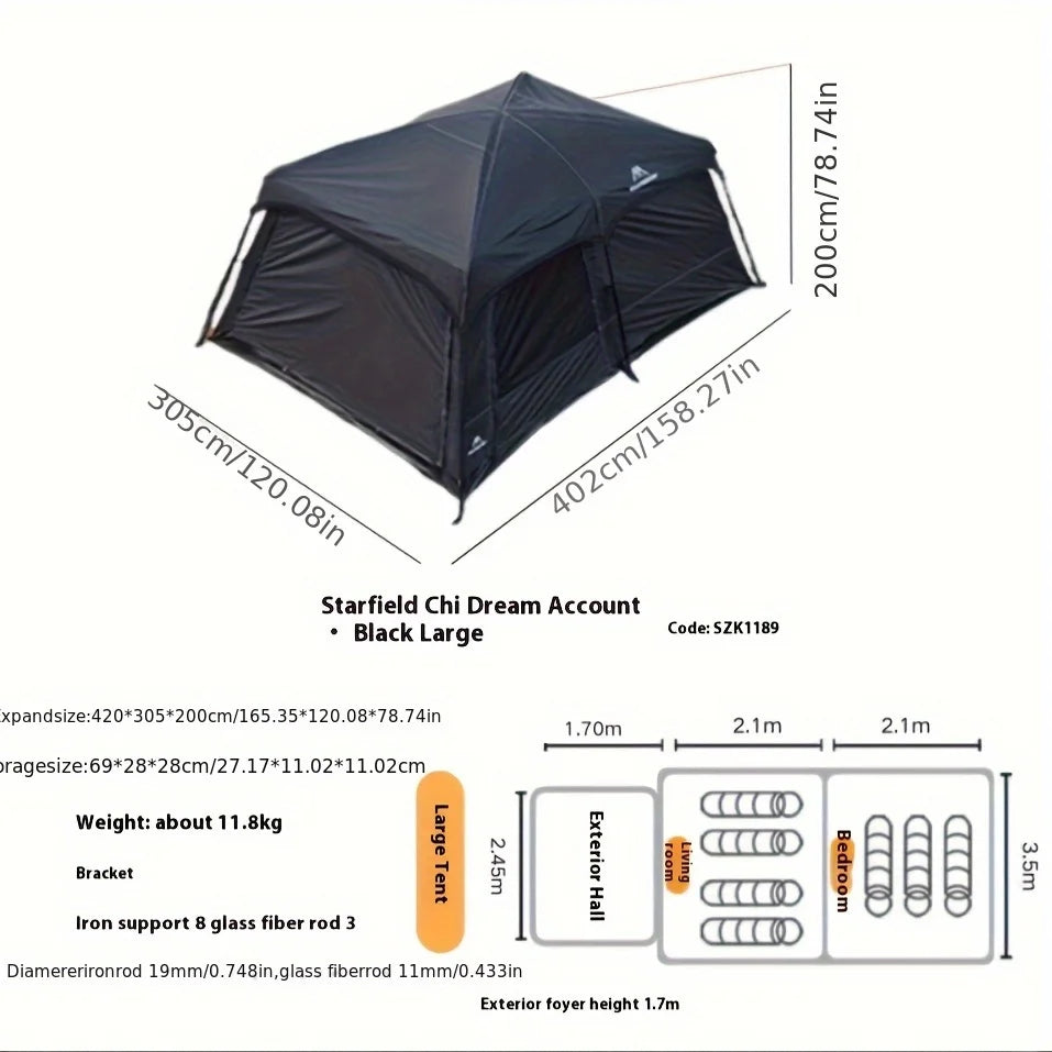 Mountainhiker Tent outdoor camping overnight two-bedroom portable thickened field awning camping equipment family gathering