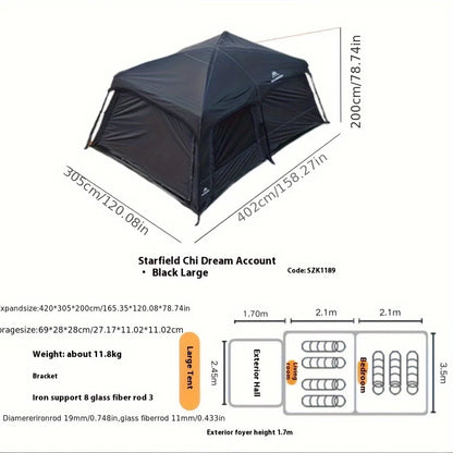 Mountainhiker Tent outdoor camping overnight two-bedroom portable thickened field awning camping equipment family gathering