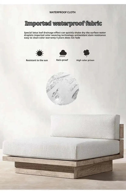 Japanese Style Waterproof and Sunscreen Garden Sofa, Minimalist Designer, Modern Garden Sofa, Artistic Outdoor Furniture, Divano