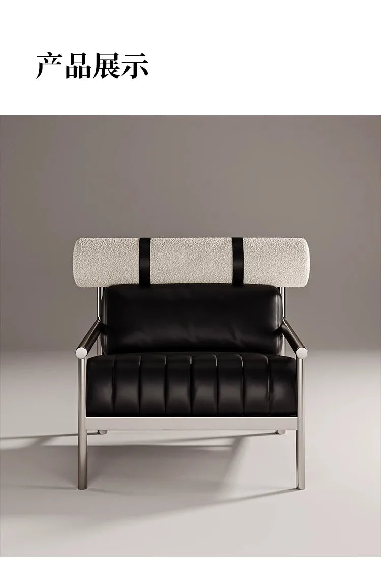 Simple Living Room Chair Sofa Stainless Steel Designer Modern Lounge Stools Bedroom Reception Fauteuil Salon Furniture Home