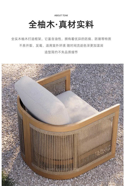 Reception Outdoor Garden Sofas Living Room Simple Backrest Modern Garden Sofas Homestay Wood Furniture Sofá Jardín MHHYSF