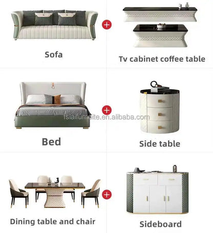 Light Luxury Leather Sofa Set Living Room Modern Sectionals Couch Lounge Custom Sofa Set Furniture for Home Living Room Sofa Set