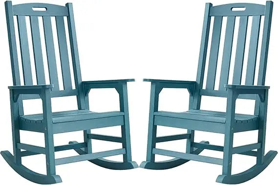 Oversized Outdoor Rocking Chair Set of 2, Porch Rocker with 21