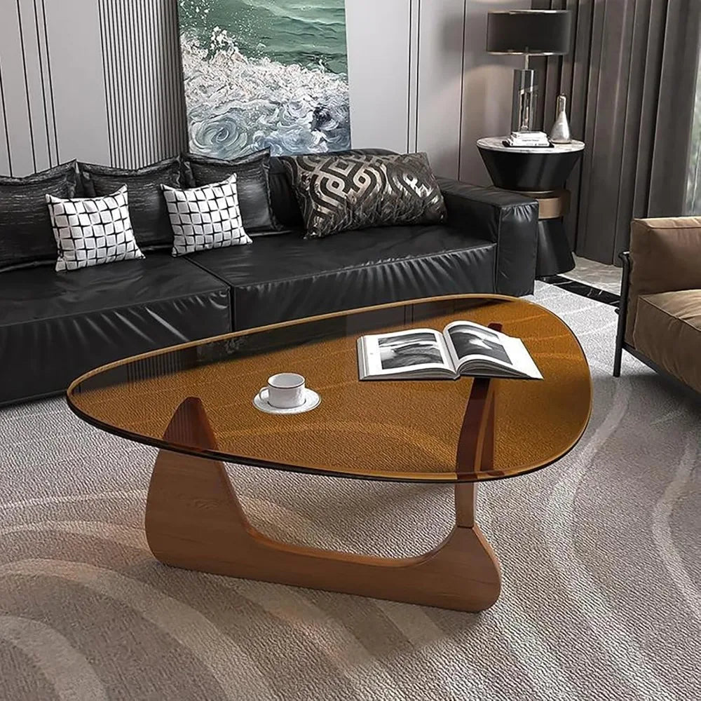 contemporary glass coffee table for mid-century living rooms and bedrooms