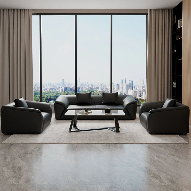 Sofa simple business reception office meeting area leisure rest area three-person coffee table combination