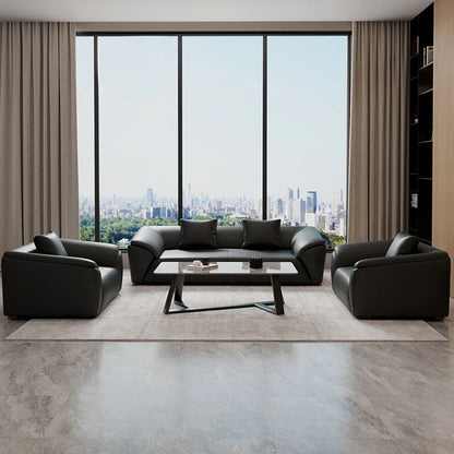 Sofa simple business reception office meeting area leisure rest area three-person coffee table combination