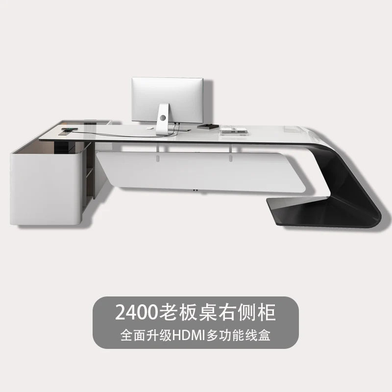 JC Asthetic Executive Luxury Desk Manager L Shaped Modern Designer Computer Table Organizer Workstation Escritorio Office Furnit