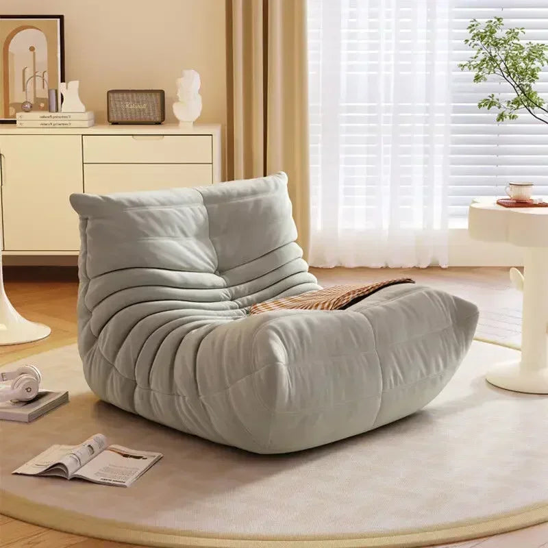 Caterpillar Sofa Living Room Single Bedroom Cloth Art Black Leather Lazy Man Sofa Bedroom Living Room Chair Sofa