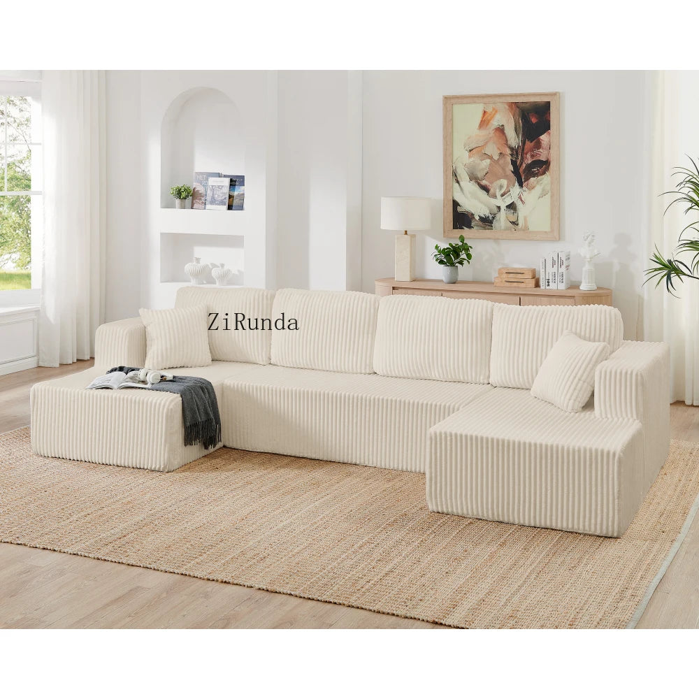 Combination compression segmented sofa corduroy sofa, living room and bedroom sofa
