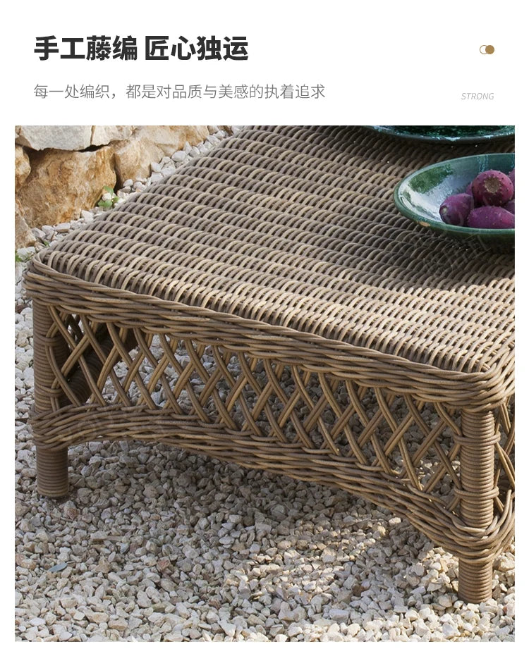 HXL outdoor sofa balcony rattan chair garden waterproof aluminum alloy outdoor terrace casual rattan sofa chair