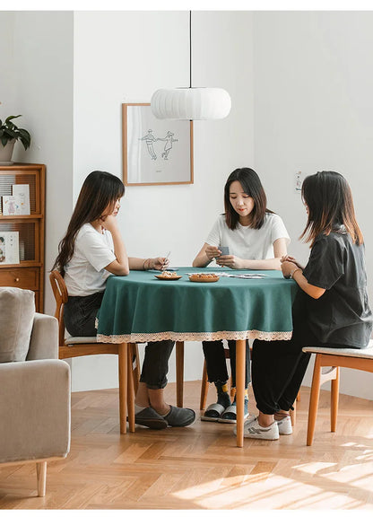 Jimei round table Nordic simple small apartment modern solid wood cherry wood log dining table home leisure