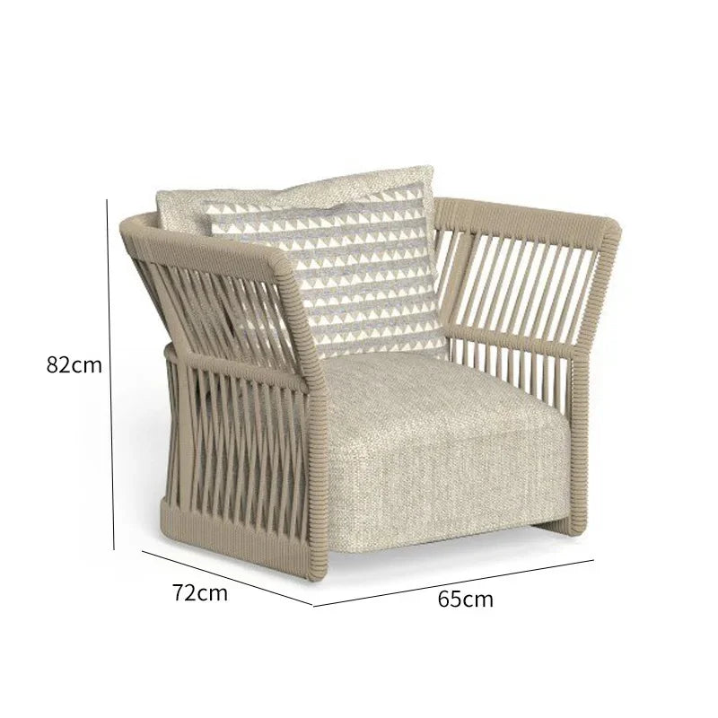 Outdoor Sofa Courtyard Rattan Terrace Garden Living Room Waterproof Leisure Rattan Chair Coffee Table Combination Balcony Villa